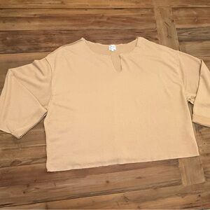 Francesca’s Tan Long Sleeve Top Size L